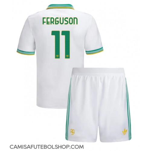 Camisa de time de futebol AS Roma Evan Ferguson #11 Replicas 3º Equipamento Infantil 2025-26 Manga Curta (+ Calças curtas)